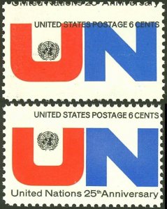 1419, UNITED NATIONS RARE COLOR SHIFT ERROR