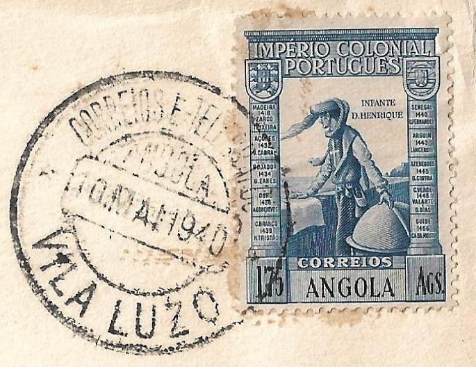 Angola (Portugal) 1940 VILA LUZO cvr to USA - 1.75a sole franking Vasco Da Gama