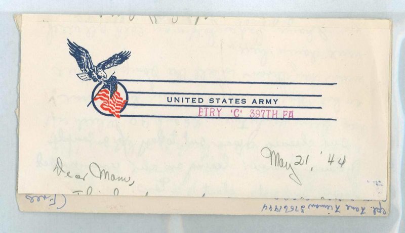 US  Fort Smith, Ark., Soldier Mail W/ Letter & Letterhead, Content  Free Mail
