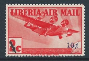 Liberia #C45 NH 2c Trimotor Plane Surcharged (V + BK)