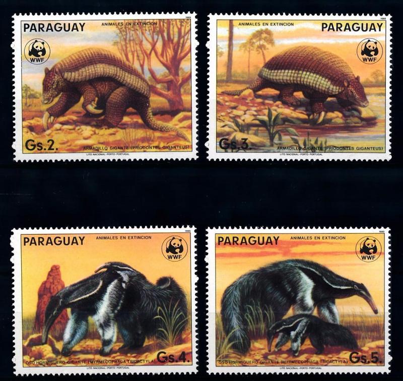 [66332] Paraguay 1985 WWF Armadillo Anteater  MNH