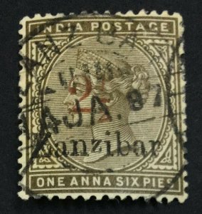 MOMEN: ZANZIBAR SG #29 VAR. USED SMALL Z 1895-8 USED £180++ LOT #61047