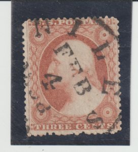 US Scott #26 Used Feb.4 SON Town  CXL 1857-61 3¢ Washington