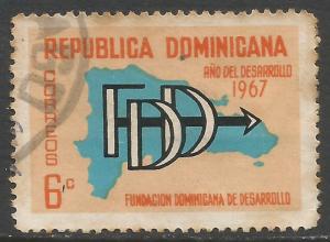 DOMINICAN REPUBLIC 634 VFU MAP T849-5