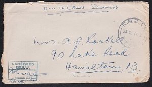 SOLOMON IS 1944 NZ FORCES cover RNZAF / C / NZAPO cds, censor.............A7738