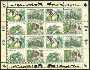 UN Vienna #196-199 7S Endangered Species (1996). Full mini-sheet. MNH