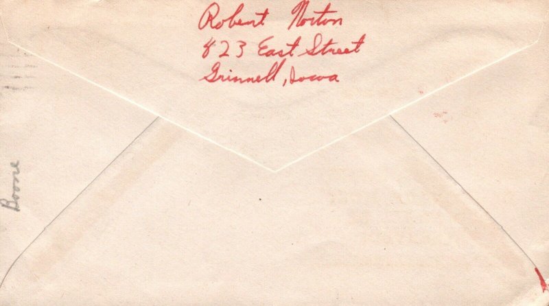 1945 Grinnell Iowa Patriotic Cover - Tiny Corner Crease - L35687