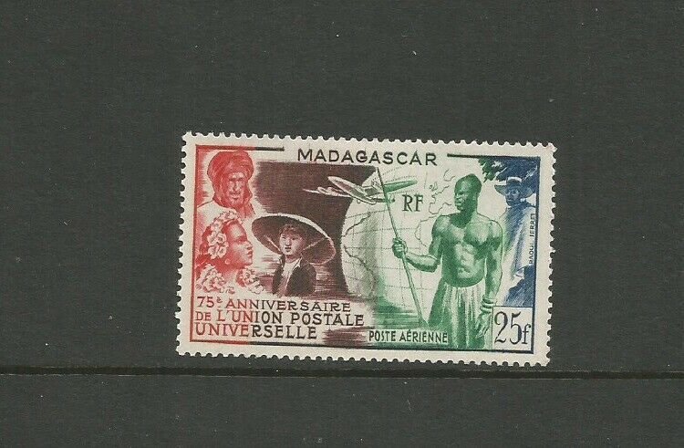 Madagascar 1949 75th Anniversary Of UPU Mounted Mint SG 321