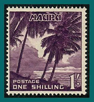 Nauru 1954 Palm Trees, 1s MLH  #45,SG54