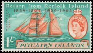 Pitcairn Islands #32-34, Complete Set(3), 1961, Never Hinged