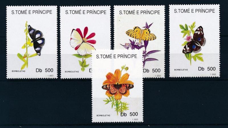 [26866] Sao Tome & Principe 1993 Butterflies Schmetterlingen Papillons  MNH