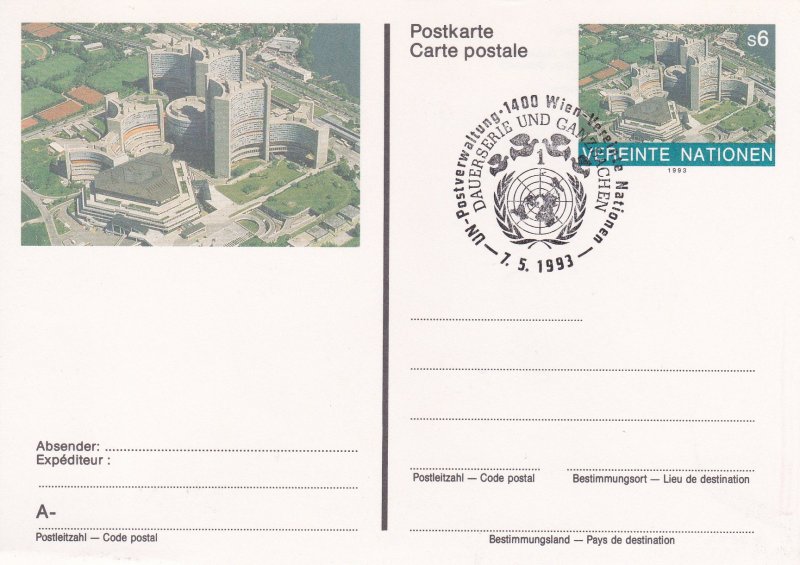 United Nations -Vienna # UX7, Postal Stationery, First Day Cancel, 1/2 Cat.