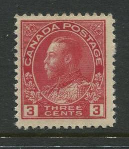 Canada - Scott 109 - Admiral Issue - 1911 - MH - Single 3c Stamp