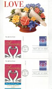 SET OF 8 ALL DIFFERENT LOVE PICTURE POSTAL CARDS Farnam Cachets UX297