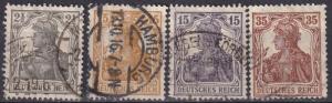 Germany #97, 99-101  F-VF Used  CV $8.30 (A18571)