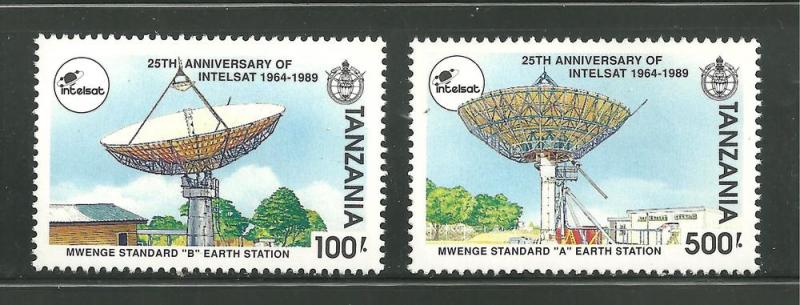 Tanzania 741-42 MNH 25th Anniversary Intelsat scv 10.00