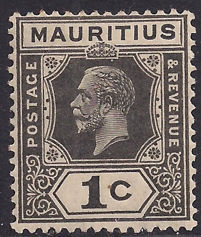 Mauritius 1921 - 34 KGV 1ct Black MM SG 223 ( C1433 )