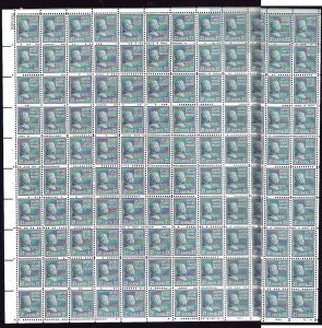 US-Sc#862-unused NH 21c President CA Arthur complete sheet of 100-S/H fee reflec