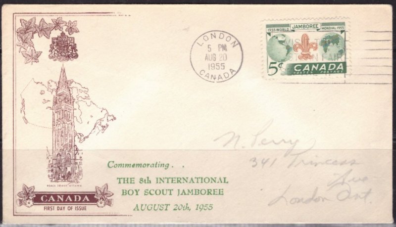 F940   CANADA   FDC # 356      Boy Scout Jamboree  Issue