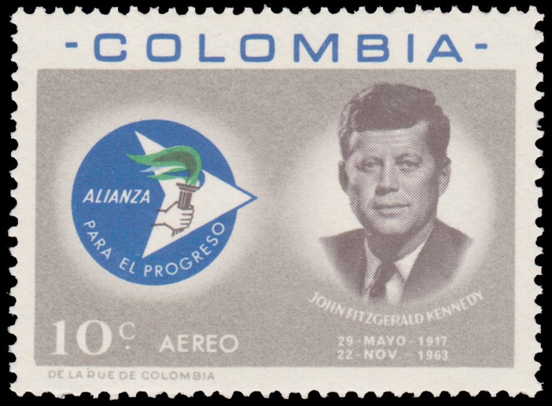 COLOMBIA YEAR 1963 AIRMAIL STAMP SCOTT # C455. MINT