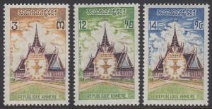 Cambodia 309-11 MNH - Stupa and Crest