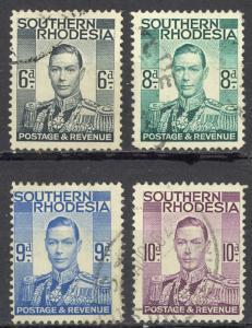 Southern Rhodesia Sc# 46-49 Used 1937 6p-10p KGV Definitives 