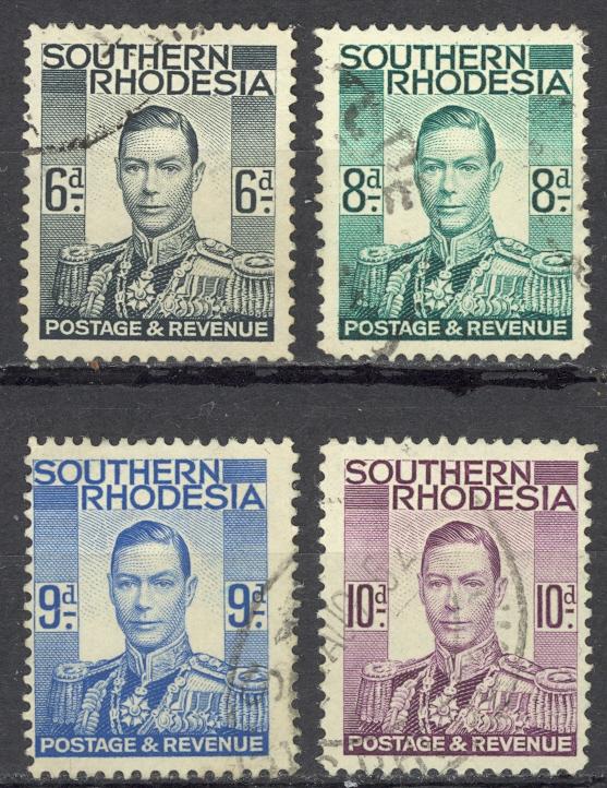 Southern Rhodesia Sc# 46-49 Used 1937 6p-10p KGV Definitives 