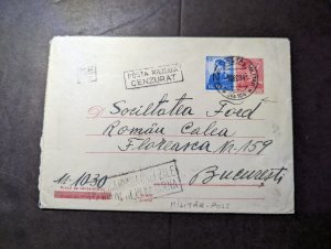 1941 Censored Romania Military Post Cover OPM104 to Bucharest