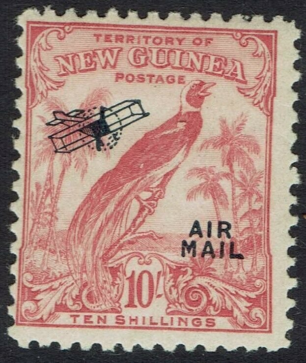 NEW GUINEA 1932 UNDATED BIRD AIRMAIL 10/- 