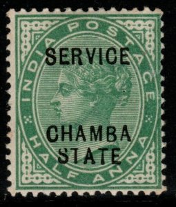 INDIA-CHAMBA SGO19 1902 ½a YELLOW-GREEN MTD MINT