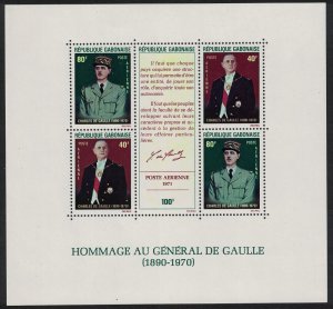 Gabon First Death Anniversary of General De Gaulle MS 1971 MNH SG#MS425