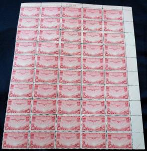 C22 50c China Clipper, VF+ OG NH, Top sheet of 50, m..MORE.. w8739