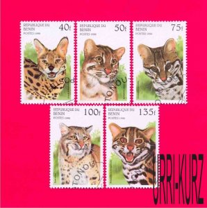 BENIN 1996 Nature Fauna Animals Wild Cats 5v Sc843-847 Mi806-810 CTO