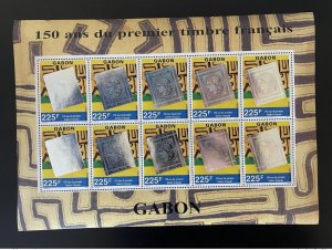 1999 Gabon Mi. 1470 board First French stamp hologram Philexfrance-