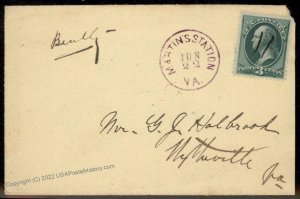 Virginia Martins Station VA USA DPO Helbock R6 Cover Wytheville 92258