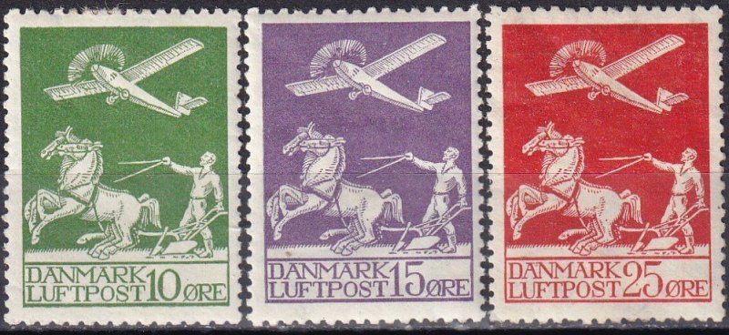 Denmark #C1-3 F-VF Unused  CV $142.50  Z984