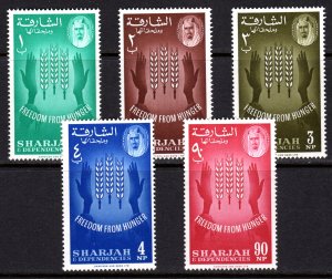 Sharjah 1963 Sc#36/40 FREEDOM FROM HUNGER FAO (UN) Set (5) MNH