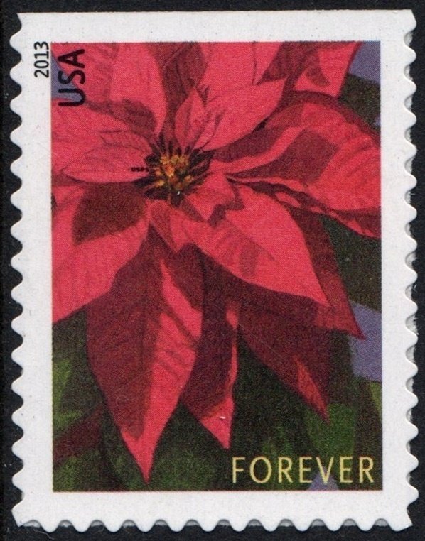 SC#4816 (Forever) Poinsettia Booklet Single (2013) SA