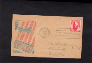 C50 Eagle in Flight, FDC, handmade cachet, addressed