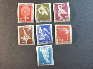 HUNGARY # 1203-1209-MINT/HINGED--COMPLETE SET--IMPERF AS ISSUED--1958