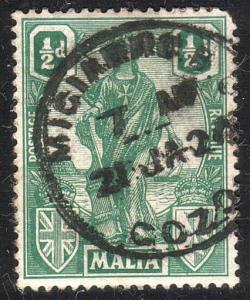 MALTA 1920 ½d MIGIARRA B.O. / GOZO cds.....................................12029