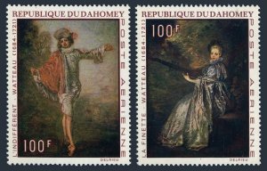 Dahomey C138-C139, MNH. Michel 446-447. Painting by Watteau, 1971.