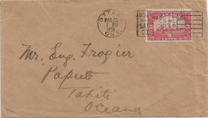 1936 Ottawa, Canada to Papeete, Tahiti, Oceana solo 3c Confederation (56822)