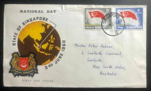 1960 Singapore First Day Cover FDC To Seaforth Australia National Day