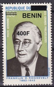 BENIN 2009 1611 400F €35 FRANKLIN ROOSEVELT US PRESIDENT OVERPRINT SURCHARGE MNH-