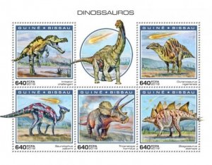 Guinea-Bissau - 2019 Dinosaurs - 5 Stamp Sheet - GB181108a