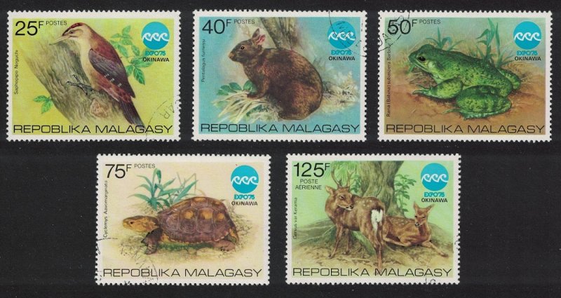 Malagasy Rep. Woodpecker Bird Toad Tortoise Deer 5v 1975 CTO