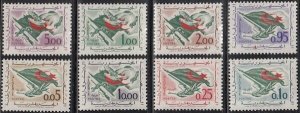 ALGERIA Sc # 296-303 CPL MNH REVOLUTION - FLAGS and WEAPONS