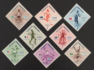 Dominican Republic 1957 #479-83,c100-2 (8), Olympic Winners, MNH.