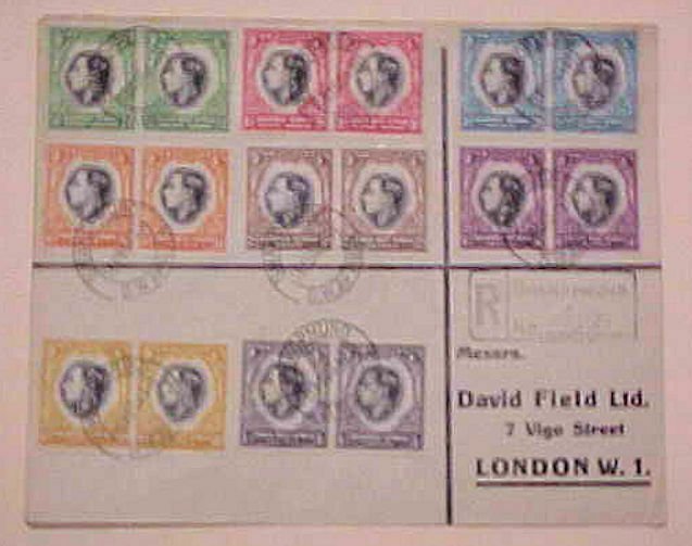 SOUTH WEST AFRICA  FDC 1937 PAIR STAMPS 8 DIFF.